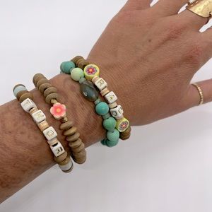Rad handmade beaded bracelet set of 2